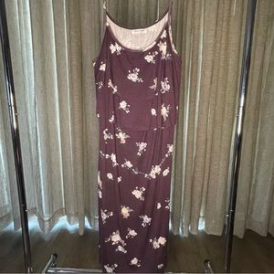 Bearsland- X-Large Deep Purple Dress w/ Floral Print